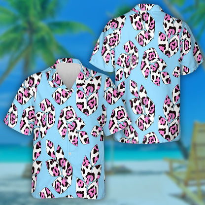 Modern Trendy Branch Leaves With Leopard Spots Hawaiian Shirt, Hawaiian Shirt Gift, Christmas Gift