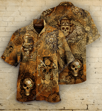 Buy Skull Steampunk Hawaiian Shirt- Hawaiian Shirts -Hawaiian Shirt Gift, Christmas Gift