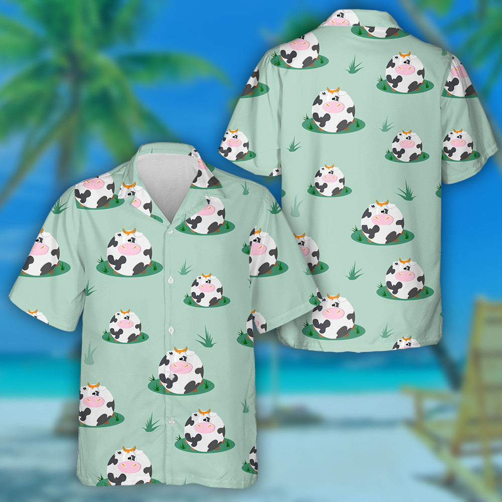 Cute Cow Ball In Cartoon Style Hawaiian Shirt,Hawaiian Shirt Gift, Christmas Gift