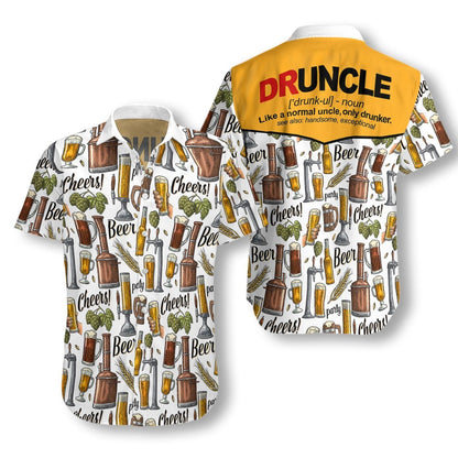 Cheers For The Day With Beer Druncle Design Hawaiian Shirt, Hawaiian Shirt Gift, Christmas Gift