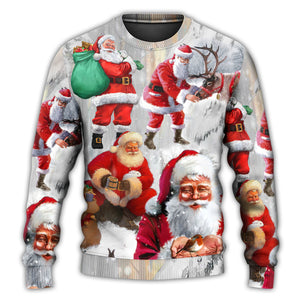 Christmas Santa Claus Story Funny Art Style Ugly Christmas Sweater, Christmas Gift, Gift Christmas 2024