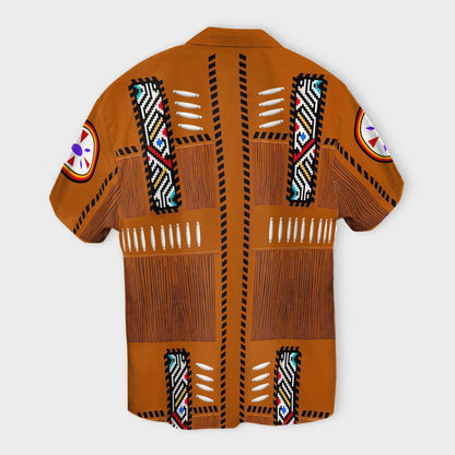 Cool Native American Dark Orange Design Hawaiian Shirt, Hawaiian Shirt Gift, Christmas Gift
