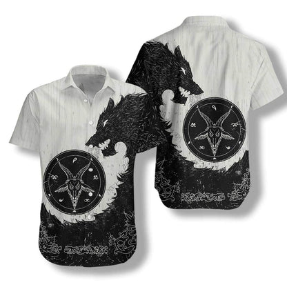 Black Wolf Angry Hunting Pattern Hawaiian Shirt, Hawaiian For Gift