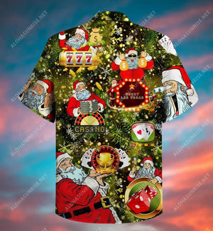 Who Is A Gambling Man Santa Claus Short Short Sleeve Shirt Ocean Hawaiian T Shirts Custom Hawaiian Shirts Hawaiian Shirt Patter, Hawaiian Shirt Gift, Christmas Gift