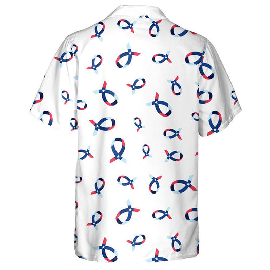 Ribín Bratach Mheiriceá Téama Náisiúnta Ar Chúlra Bán Léine Haváís, Bronntanas Léine Haváíais, Bronntanas Nollag