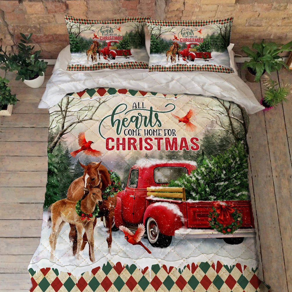 Christmas QuilBedding Set All Hearts Come Home For Christmas Bedroom Set Bedlinen 3D ,Bedding Christmas Gift,Bedding Set Christmas