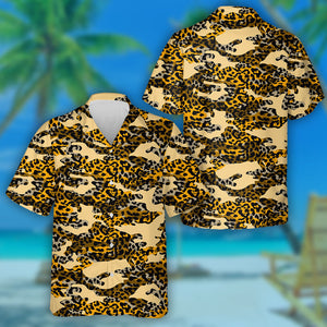 Wild Animals Leopard Camouflage In Simple Cartoon Hawaiian Shirt, Hawaiian Shirt Gift, Christmas Gift