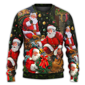 Christmas Santa Claus Gift Xmas Is Coming Art Style Ugly Christmas Sweater, Christmas Gift, Gift Christmas 2024