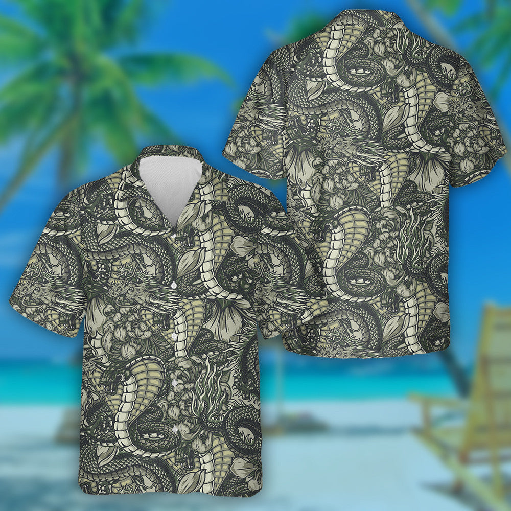 Angry Poisonous Snake Dangerous And Fantasy Dragon Hawaiian Shirt, Hawaiian Shirt Gift, Christmas Gift