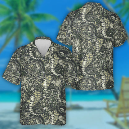 Angry Poisonous Snake Dangerous And Fantasy Dragon Hawaiian Shirt, Hawaiian Shirt Gift, Christmas Gift