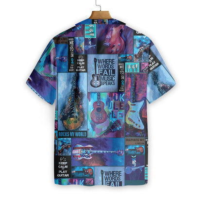 Beautiful Guitar Art Guitarist Pattern Hawaiian Shirt, Hawaiian For Gift