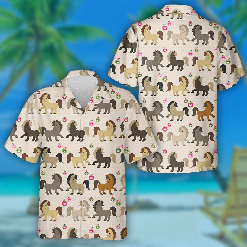 Natural Color Of Young Horses And Apples Hawaiian Shirt, Hawaiian Shirt Gift, Christmas Gift