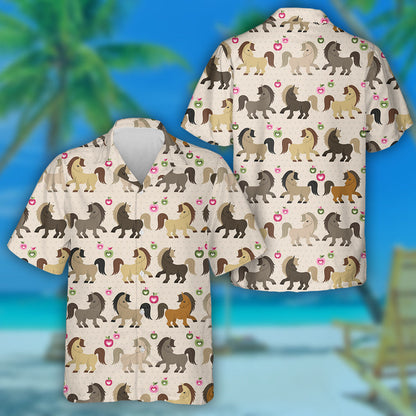 Natural Color Of Young Horses And Apples Hawaiian Shirt, Hawaiian Shirt Gift, Christmas Gift