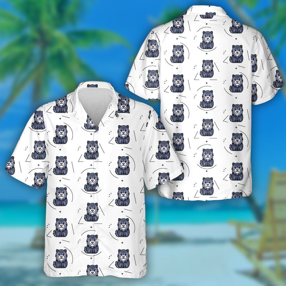 Icon Design With Wolfs On White Hawaiian Shirt, Hawaiian For Gift