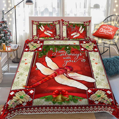 Christmas Dragonfly - I Am Always With You Quilt Bedding Set Bedroom Set Bedlinen 3D ,Bedding Christmas Gift,Bedding Set Christmas