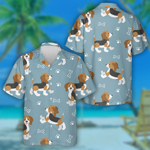 Baby Beagle Dog In Different Poses Hawaiian Shirt, Hawaiian For Gift