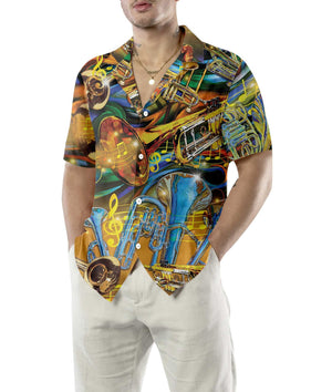 Cool Musical Instrument Saxophone Hawaiian Shirt,Hawaiian Shirt Gift, Christmas Gift