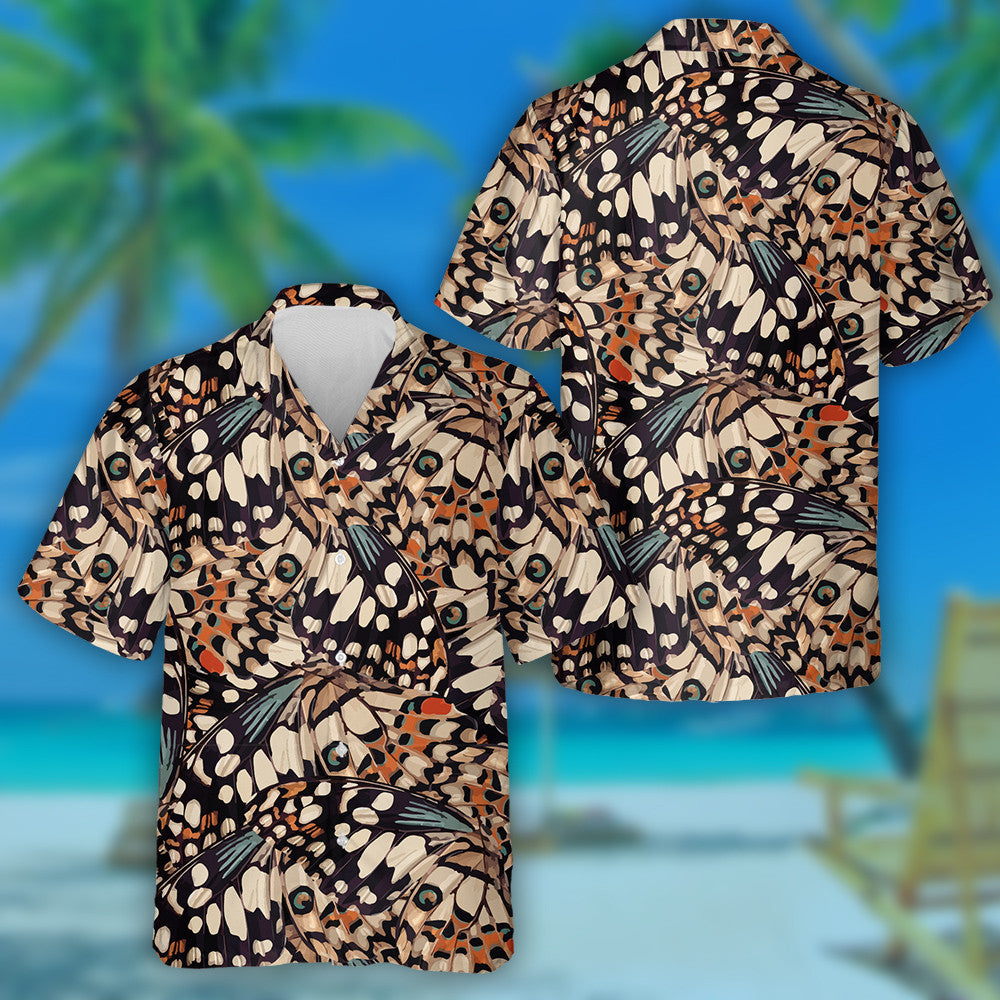 Beautiful Colorful Geometric Butterfly Wing Drawing Hawaiian Shirt, Hawaiian Shirt Gift, Christmas Gift