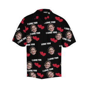 Custom Face Love You Men's All Over Print Hawaiian Shirt, Hawaiian Shirt Gift, Christmas Gift