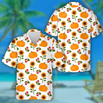 Siombailí an Fhómhair le Caora Pumpkin agus Patrún Lusanna Gréine Léine Haváís, Bronntanas Léine Haváís, Bronntanas Nollag