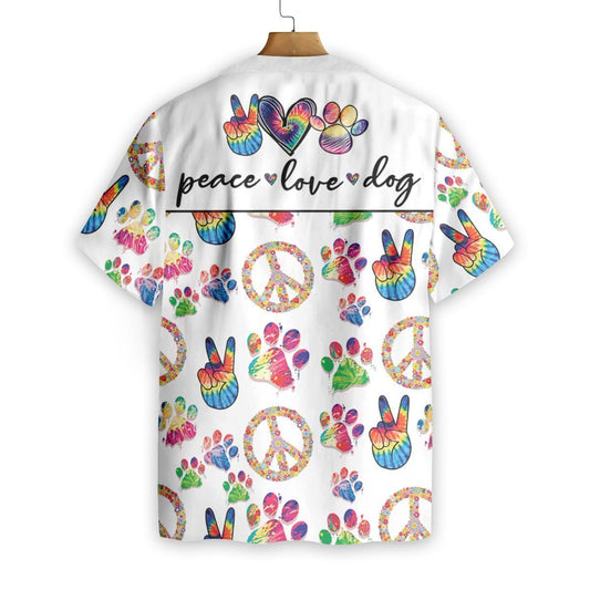 Peace Love Dog Seamless Background Design Hawaiian Shirt,Hawaiian Shirt Gift, Christmas Gift