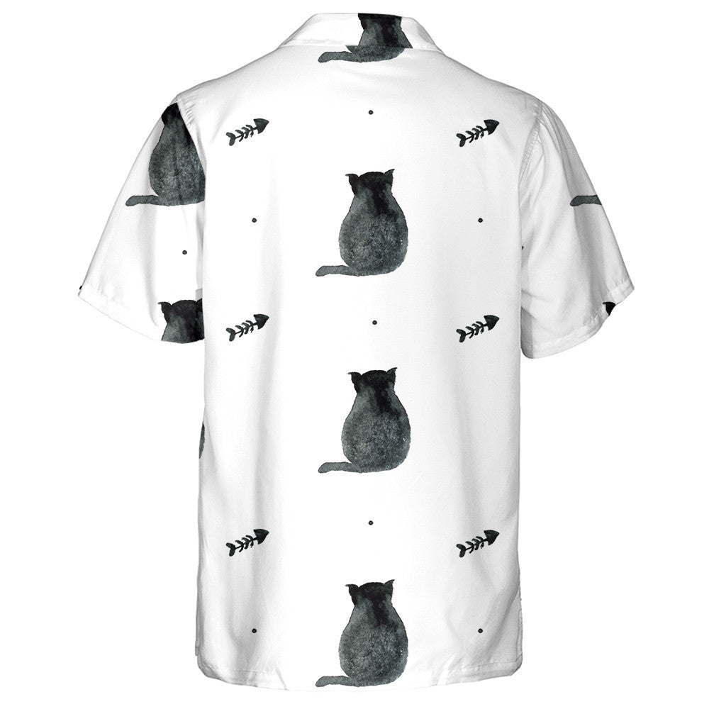 Uiscedhath Cait Dubh Agus Cnámh Éisc ar Chúlra Bán Léine Haváís, Bronntanas Léine Haváíais, Bronntanas Nollag