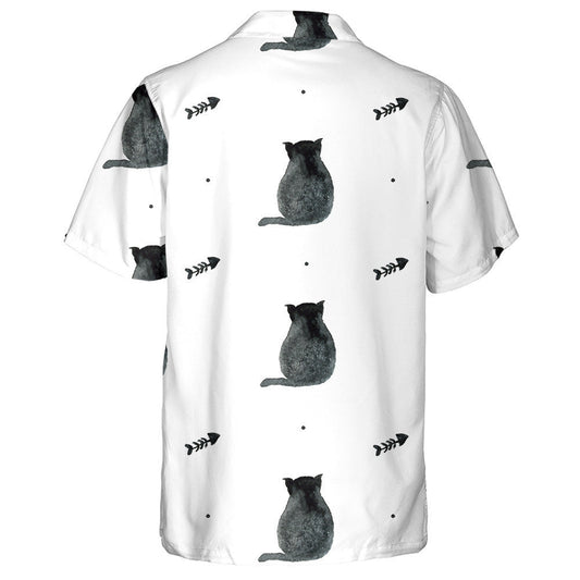 Uiscedhath Cait Dubh Agus Cnámh Éisc ar Chúlra Bán Léine Haváís, Bronntanas Léine Haváíais, Bronntanas Nollag