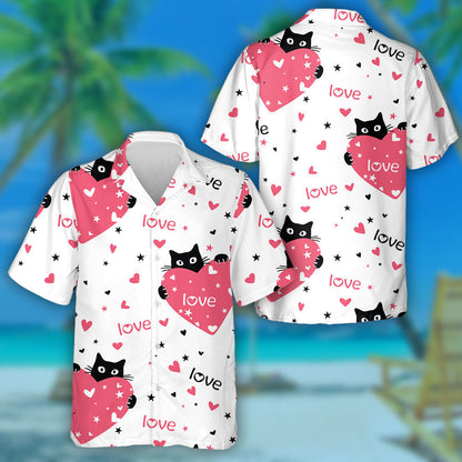 Cait Dubh gleoite Agus Croí Do Lá Grá Léine Haváís, Bronntanas Léine Haváís, Bronntanas Nollag