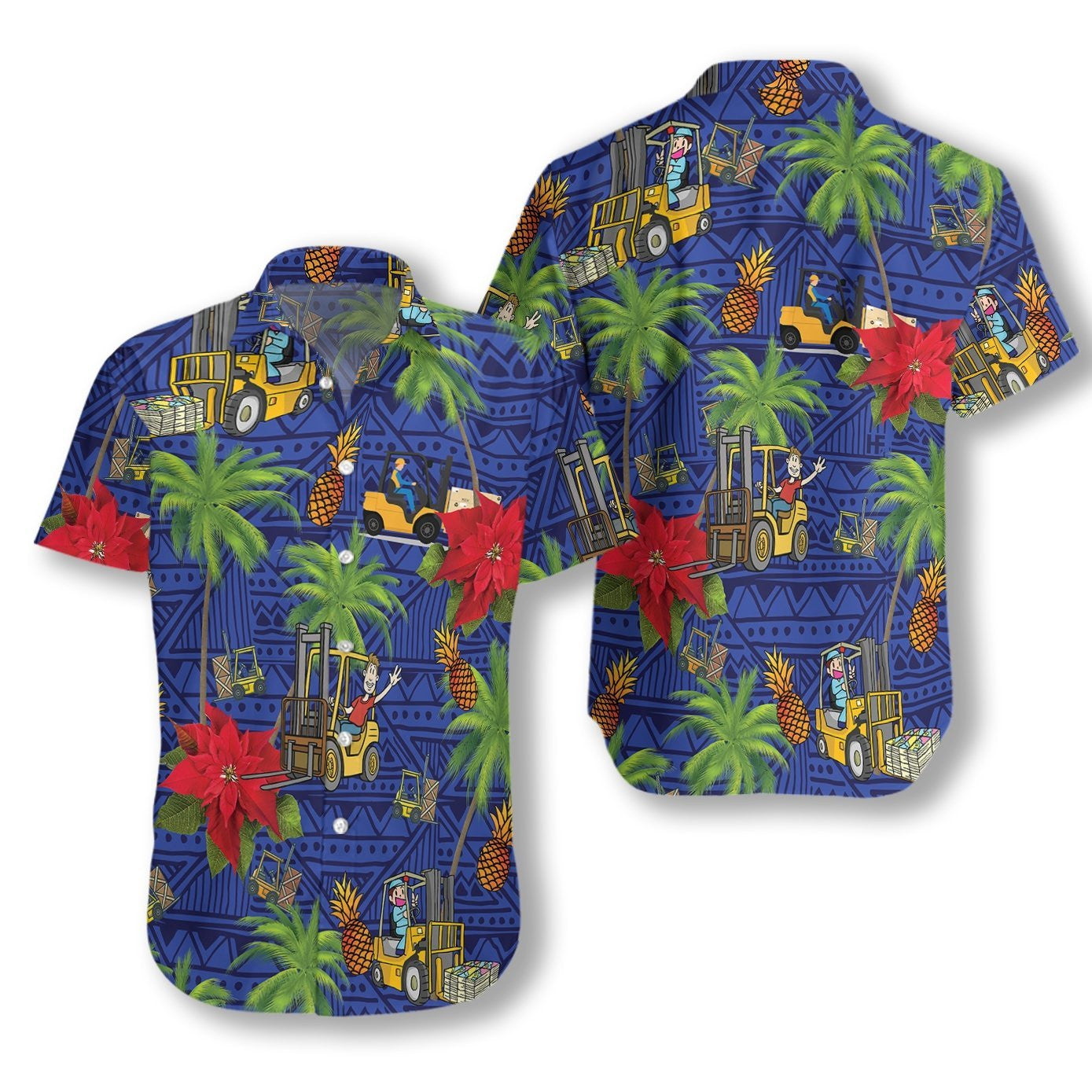 Forklift Life Ar Meándearadh Gorm Léine Haváís, Bronntanas Léine Haváise, Bronntanas Nollag