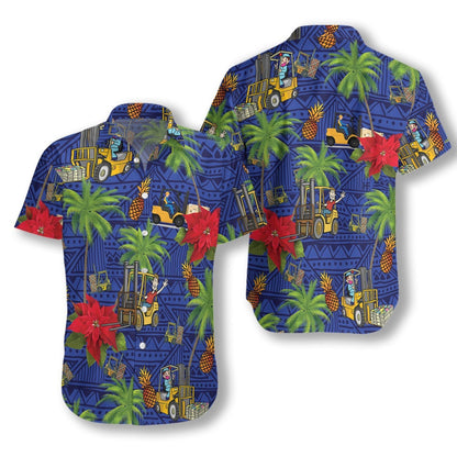 Forklift Life Ar Meándearadh Gorm Léine Haváís, Bronntanas Léine Haváise, Bronntanas Nollag