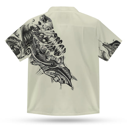 Cream Awesome Mechanic Nice Ornamental Hawaiian Shirt,Hawaiian Shirt Gift, Christmas Gift