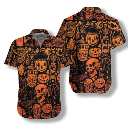 Scary Halloween Monsters Halloween Hawaiian Shirt, Halloween Shirt For Men And Women,Hawaiian Shirt Gift, Christmas Gift