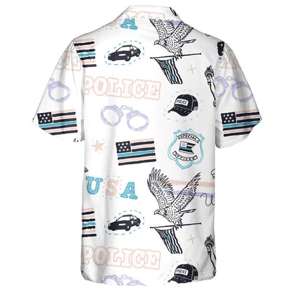 Bratach Póilíní Retro USA Iolar Patrún na Saoirse Léine Haváís, Bronntanas Léine Haváíais, Bronntanas Nollag