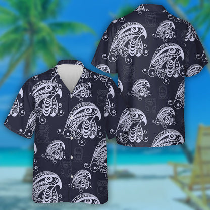 Maya Art Boho Motif With Eagle Hawaiian Shirt,Hawaiian Shirt Gift, Christmas Gift