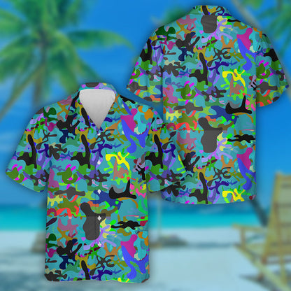 Colorful Spray Painting Festival Camouflage Background Hawaiian Shirt,Hawaiian Shirt Gift, Christmas Gift
