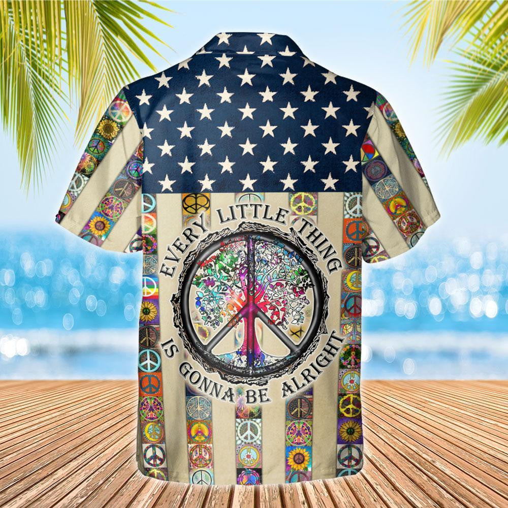 Comhartha Síochána Nice Dearadh Bratach Hippie USA Léine Haváís, Bronntanas Léine Haváíais, Bronntanas Nollag