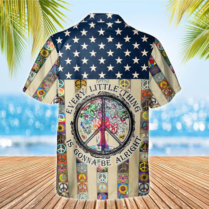 Comhartha Síochána Nice Dearadh Bratach Hippie USA Léine Haváís, Bronntanas Léine Haváíais, Bronntanas Nollag