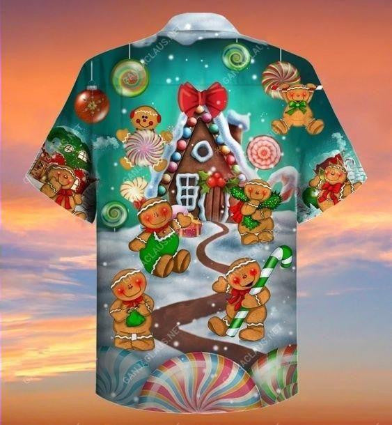 Design Hawaiian Shirt Gingerbread And Cane Christmas,Hawaiian Shirt Gift, Christmas Gift