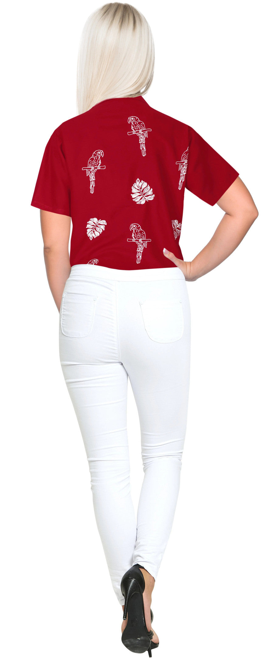 Tropical Leaf White And Maroon Design Hawaiian Shirt,Hawaiian Shirt Gift, Christmas Gift