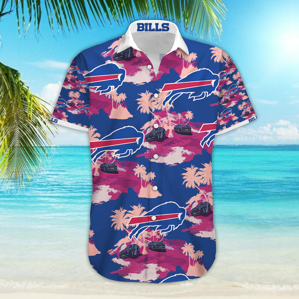 Buffalo Bills Hawaiian Button-Up Shirt,Hawaiian Shirt Gift, Christmas Gift