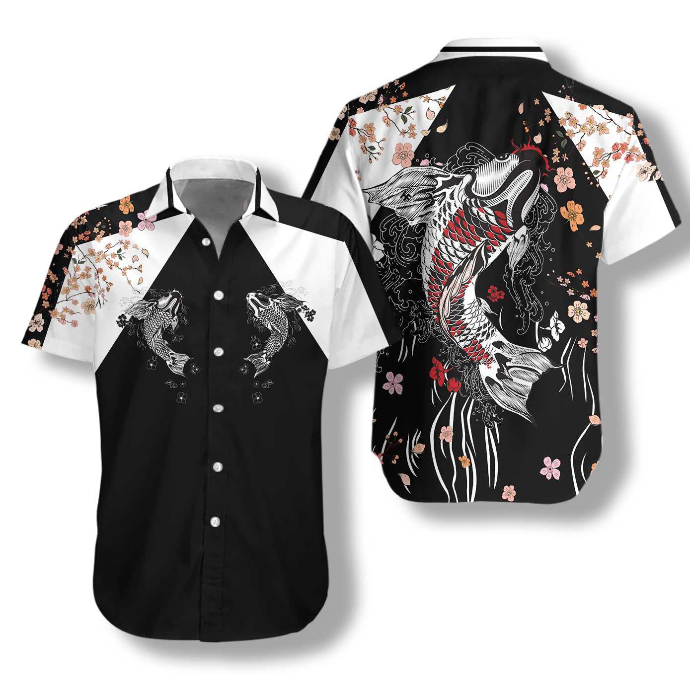 Fantastic Sukajan Style Koi Fish Hawaiian Shirt,Hawaiian Shirt Gift, Christmas Gift