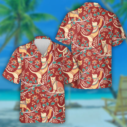 Cait le Craobhacha Bláthanna Agus Duilleoga Léine Haváís Stíl Indiach, Bronntanas Léine Haváís, Bronntanas Nollag