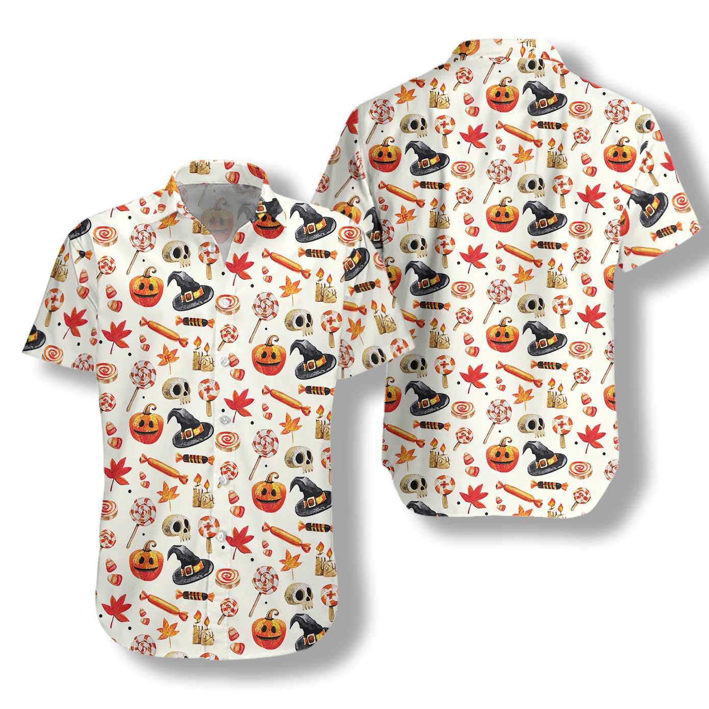 Halloween Art Print Hawaiian Shirt, Hawaiian For Gift