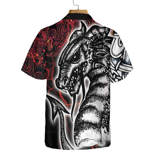 Red Tattoo Dragon 3D All Over Printed Hawaiian Shirt, Hawaiian Shirt Gift, Christmas Gift