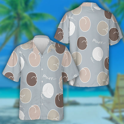 Cait Codlata I Liathróid Leis na Focail Shhh Purr Léine Haváíais, Bronntanas Léine Haváíais, Bronntanas Nollag