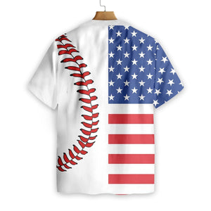 Baseball American Flag Seamless Background Design Hawaiian Shirt,Hawaiian Shirt Gift, Christmas Gift