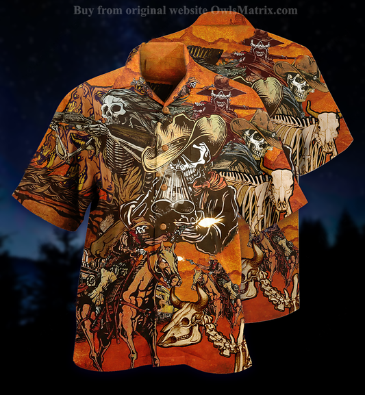 Cowboy Skull War - Hawaiian Shirt, Hwaiian For Gift