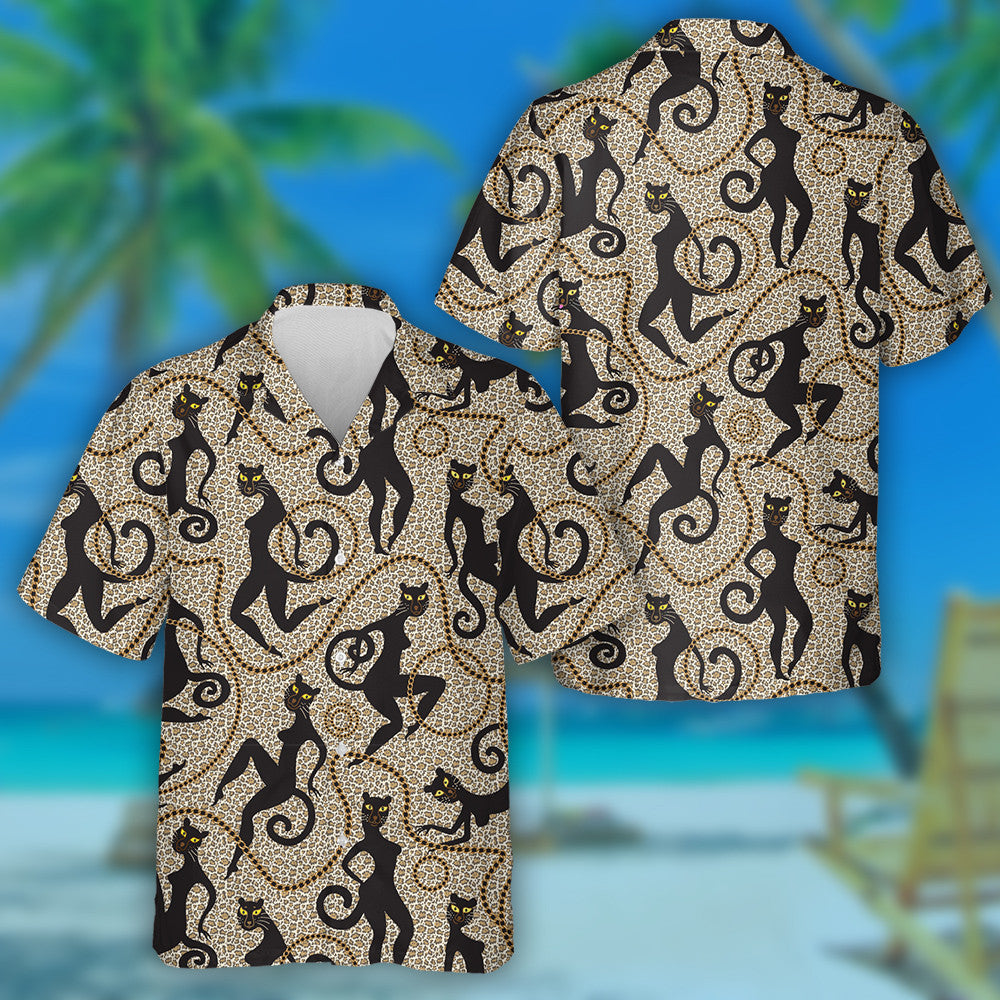 Leopard Africa With Flower And Leaf Garden Hawaiian Shirt, Hawaiian Shirt Gift, Christmas Gift