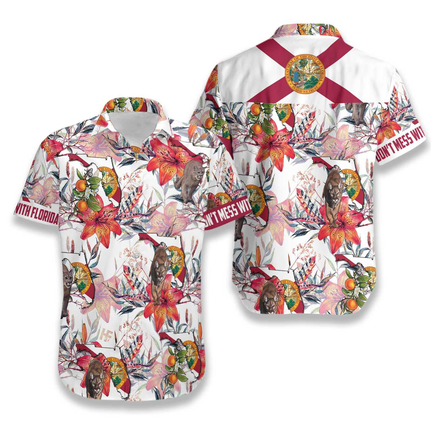 Florida Panther Agus Blossom Oráiste Dear Léine Haváís, Bronntanas Léine Haváí, Bronntanas Nollag