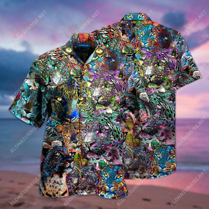 Léinte Gearr Muinchille iontach Leopard Caitheamh aimsire Gearr muinchille Léinte Haváís is Fearr Léinte Haváís do Mhná, Bronntanas Léine Haváís, Bronntanas Nollag